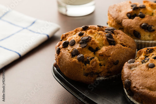 Εκτύπωση καμβά chocolate chip muffins in pan