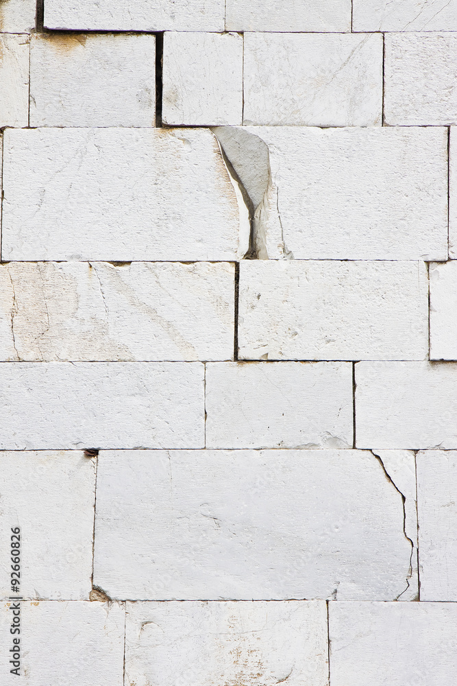 Stone wall deeply cracked - concept image background Stone wall deeply cracked - concept image background