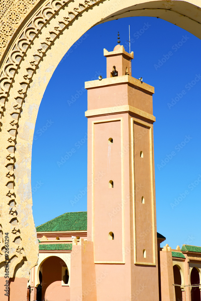 Fototapeta premium maroc africa minaret and the blue