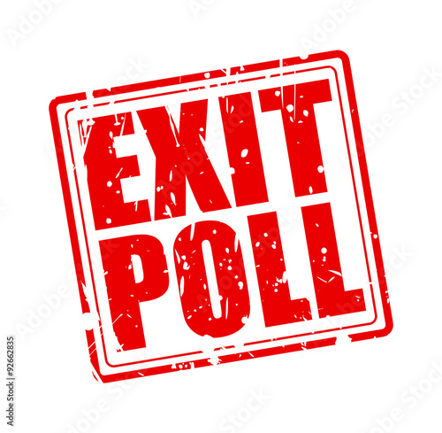 EXIT POLL red stamp text