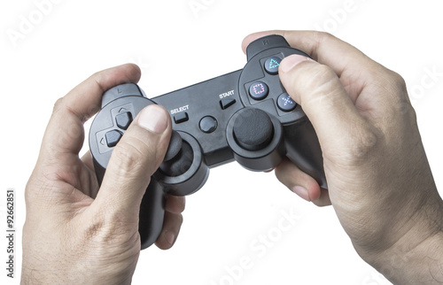 Hands using game controller