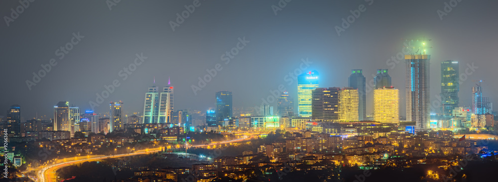 Panorama of Istanbul and Bosporus at night Panorama of Istanbul and Bosporus at night