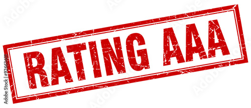 rating aaa red square grunge stamp on white