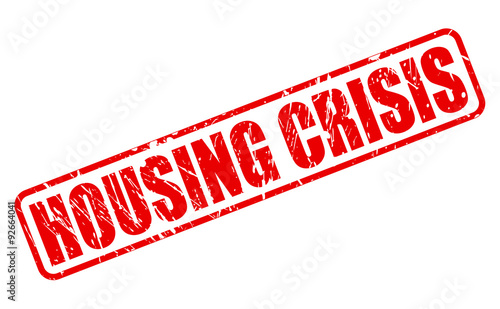 HOUSING CRISIS red stamp text