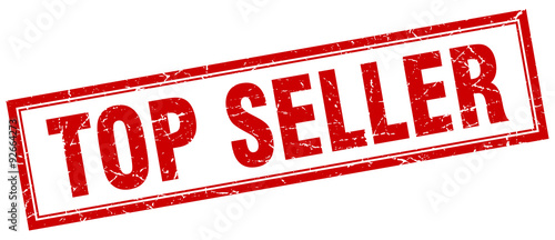 top seller red square grunge stamp on white
