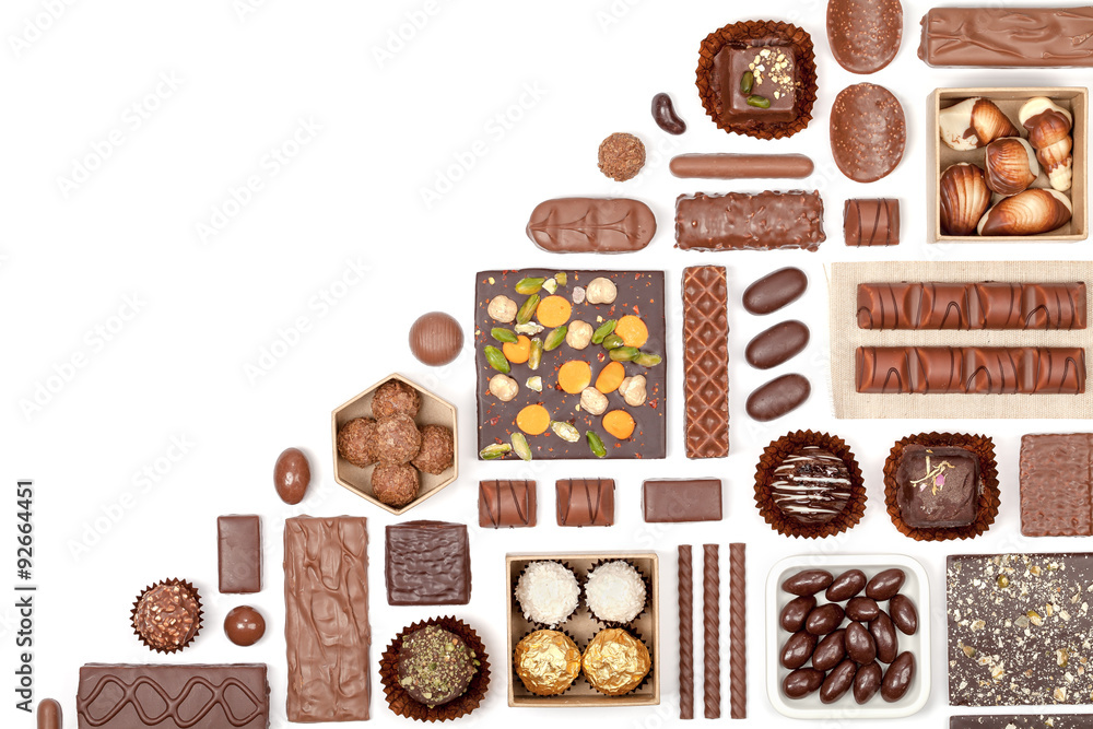 chocolate on white background chocolate on white background