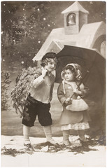 christmas scene with children