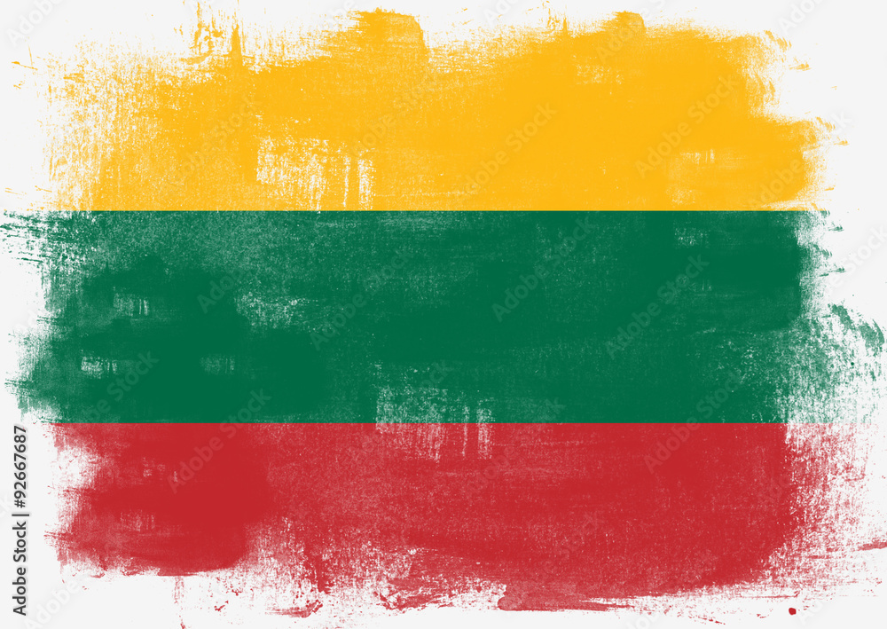 Obraz premium Flag of Lithuania painted with brush