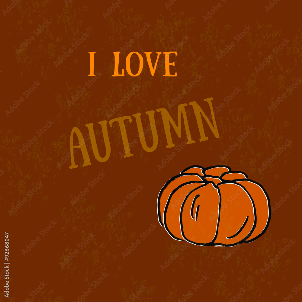 Autumn - harvest pumpkins. Pumpkin print. The organic product.