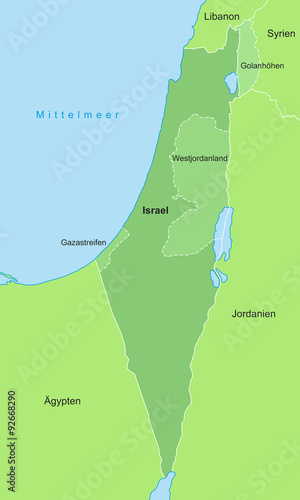 Israel - Karte in Grün