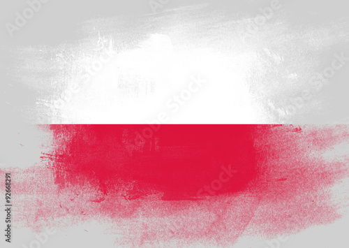 Fotografie Flag of Poland painted with brush