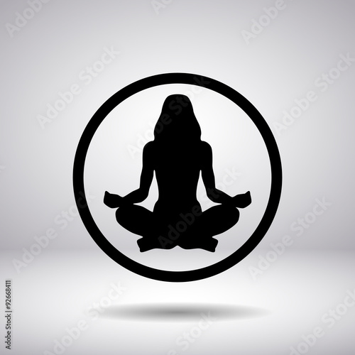 The woman's silhouette in a circle - Yoga