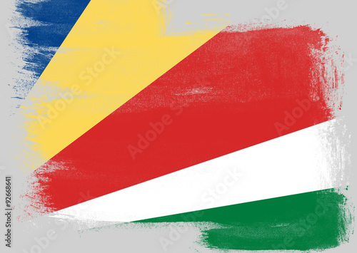 Flag of Seychelles painted with brush