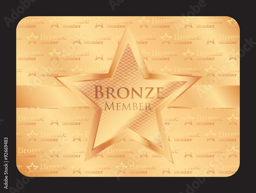 Bronze member club card with big star