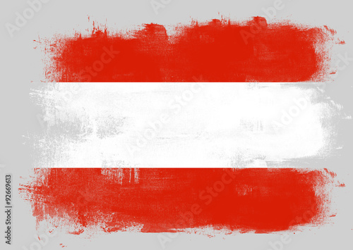 Flag of Austria painted with brush
