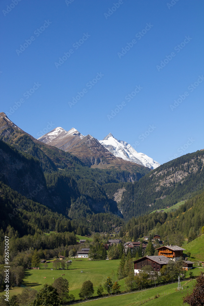 View To Grossglockner Highest Mountain In Austria 3.798m From Heiligenblut