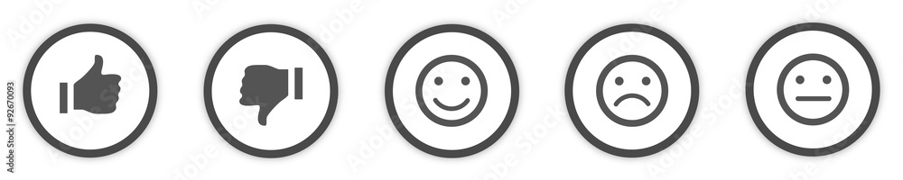 Icons Buttons grey Feedback  - obrazy, fototapety, plakaty 