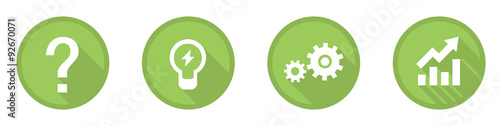 Business Idea green Icons Buttons flat