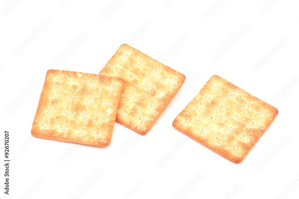 Crackers isolated on white background. Crackers isolated on white background.
