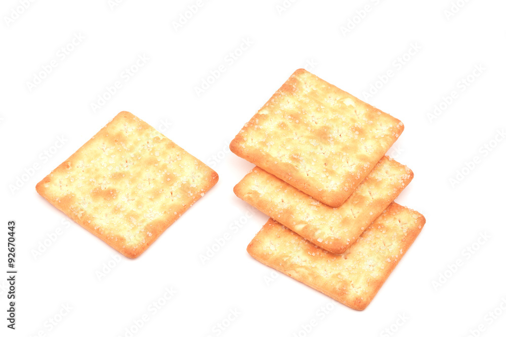 Crackers isolated on white background. Crackers isolated on white background.