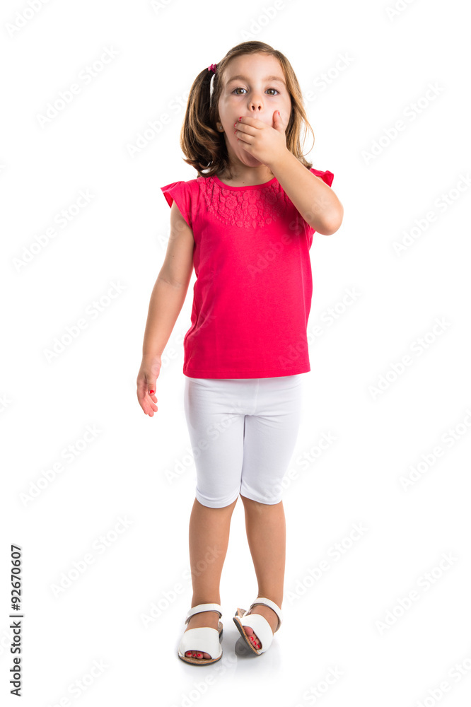 Fototapeta premium Kid doing surprise gesture