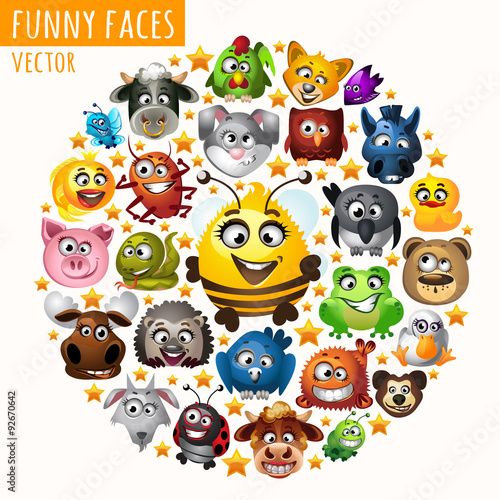 Funny animals in the circle