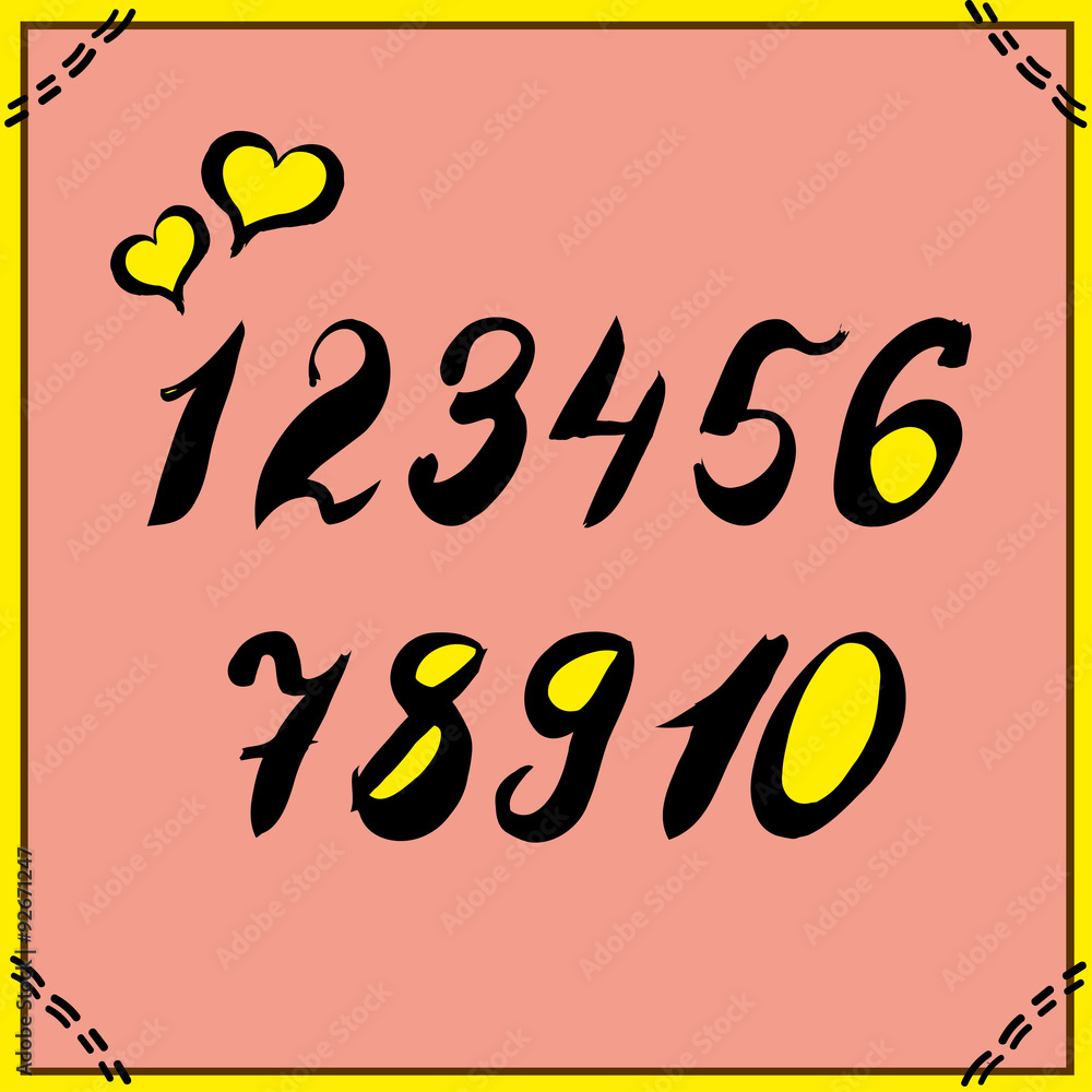Alphabet numbers hand-drawn doodle sketch Alphabet numbers hand-drawn doodle sketch