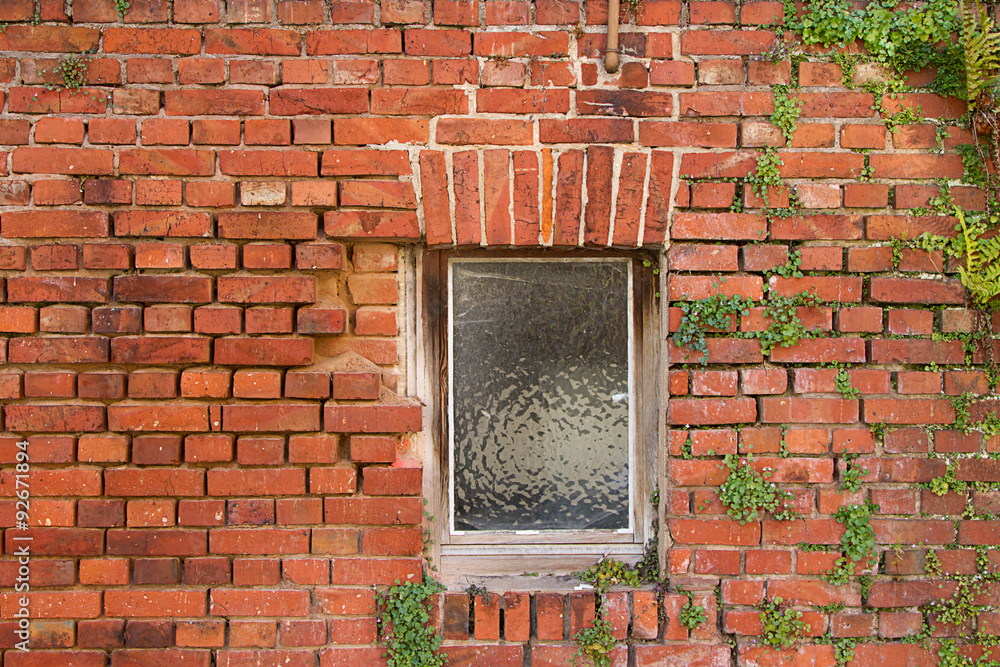Sandsteinmauer mit Fenster StockFoto Adobe Stock