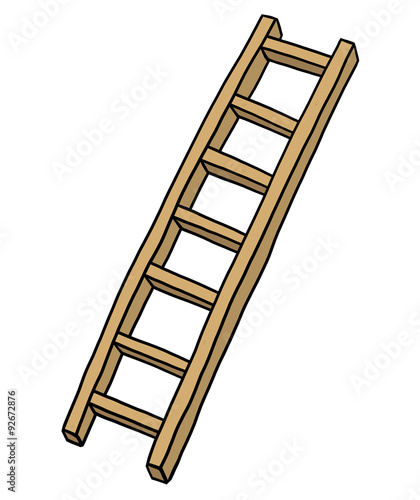 wooden ladder/ cartoon vector and illustration, hand drawn style, isolated on white background.