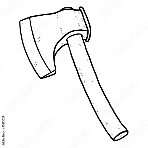 axe / cartoon vector and illustration, black and white, hand drawn, sketch style, isolated on white background.