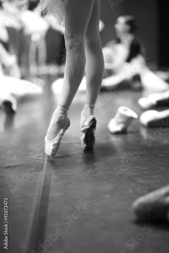 Perfect slender legs of a balet dancer