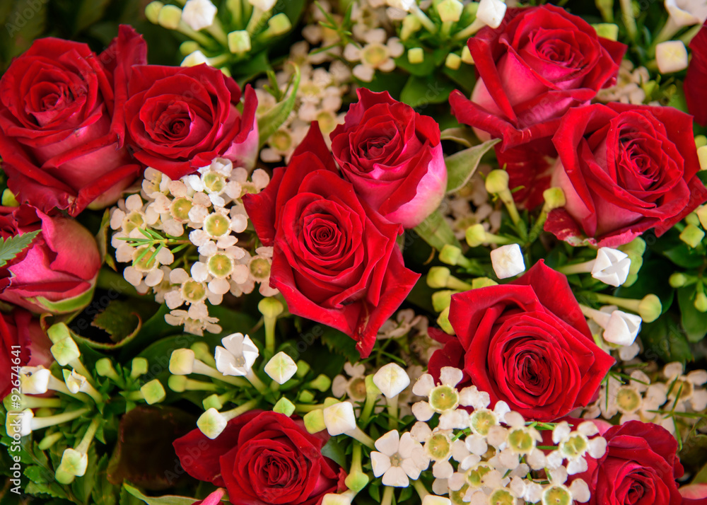 Mixed boquet with red roses Mixed boquet with red roses