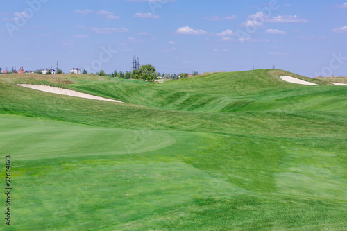 Perfect wavy green ground on a golf course