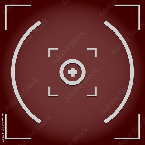 Camera, viewfinder background with cross hair, target mark.