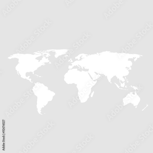 White world map on gray background