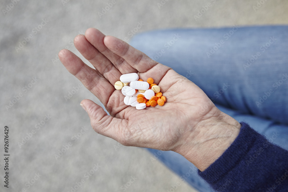 Tabletten in der Hand Tabletten in der Hand