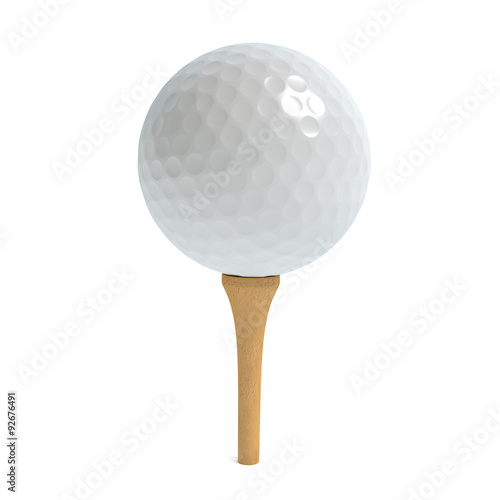 3d illustration of a golf ball on a tee