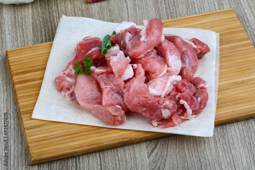 Diced pork meat