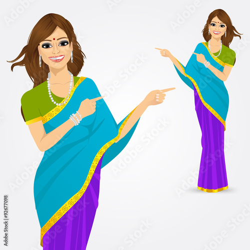 indian woman pointing something