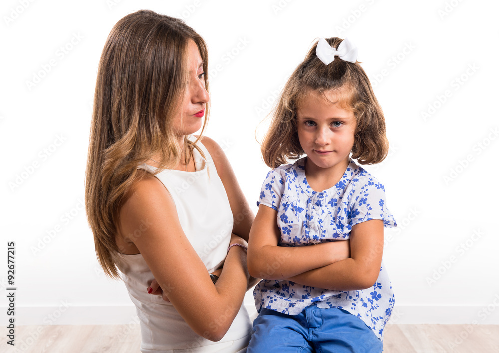Sad mother and daughter Sad mother and daughter