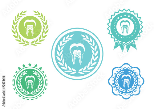 Tooth icons set  Tooth logo set Tooth label set