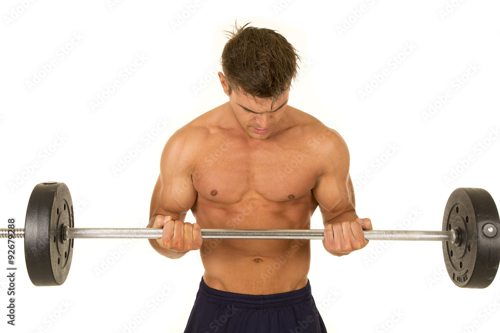 shirtless strong man barbell curl shirtless strong man barbell curl