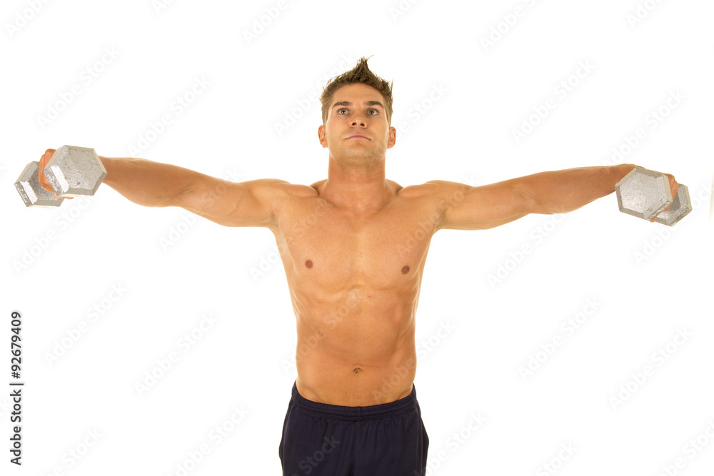 shirtless strong man front fly