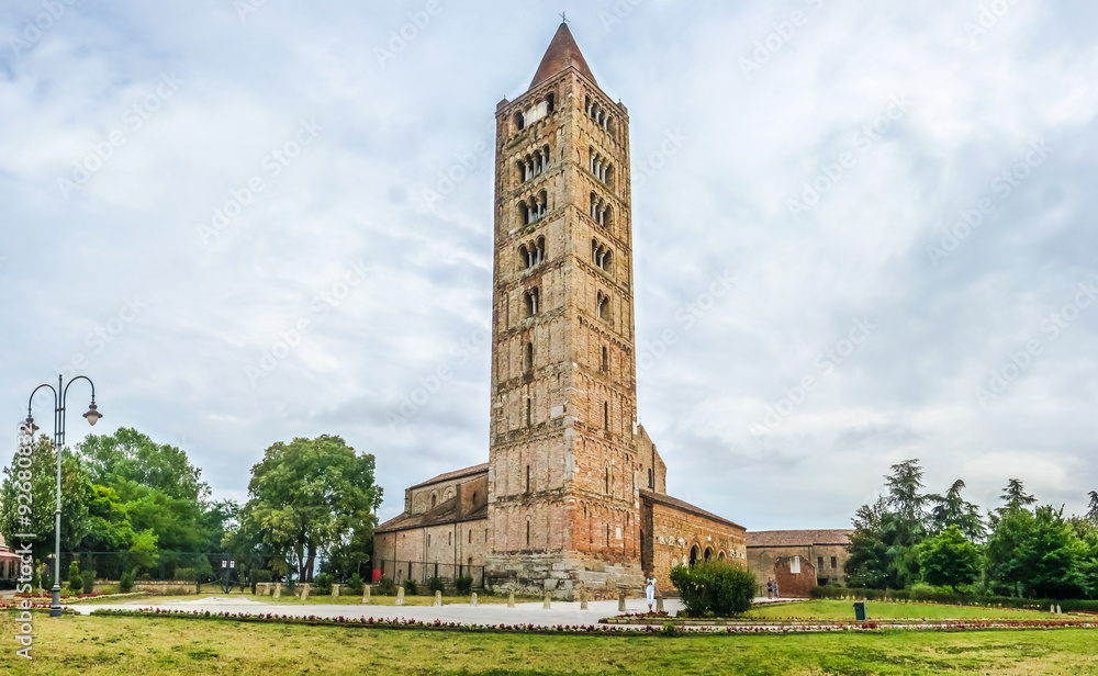 Historic Abbey of Pomposa and famous monastery, Codigoro, Emilia-Romagna, Italy
