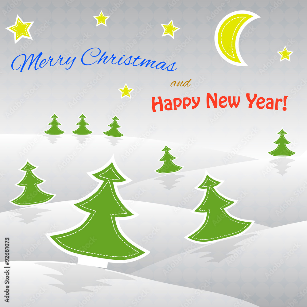 Fototapeta premium Paper Christmas tree. Christmas background.