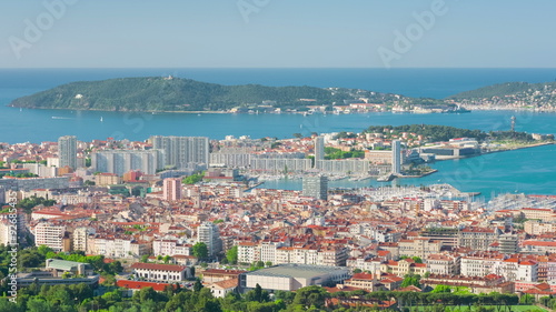Cityscape of Toulon in a sunny summer morning