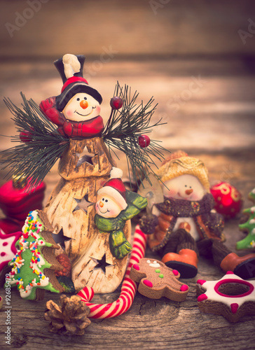 Christmas decoration - Snowman and Christmas cookies © pilipphoto