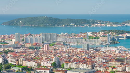 Cityscape of Toulon in a spring day