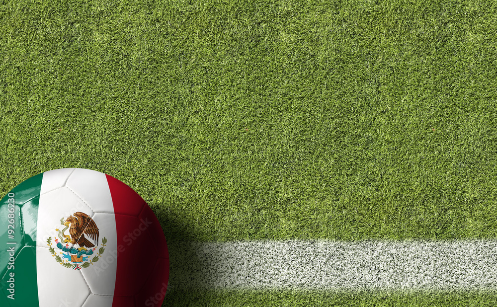 Naklejka premium Mexico Ball in a Soccer field