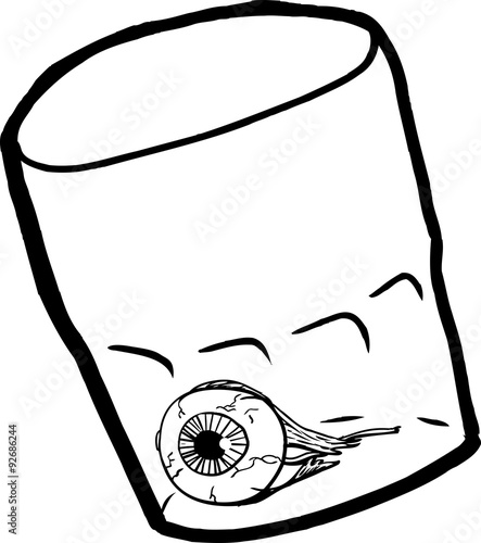 Outlined Eyeball Inside Cup